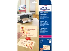 visitekaartjes Avery 85x54mm 220gr wit 25 vel 10 kaarten per vel