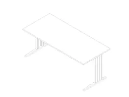 bureau,HxBxD 730x1800x800mm,blad grijs,C-voet wit