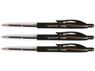 Balpen Quantore drukknop zwart medium - 1