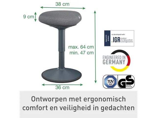 Tabouret Leitz Ergo Active avec assise confortable