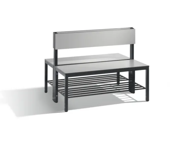 omkleedbank,HxLxD 796x1000x760mm,HPL zilvergrijs,frame staal RAL7021