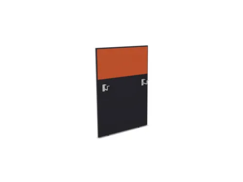 baliepaneel,v. bureau,aanbouw links,B 800mm,CC-zwart,BN3012-oranje