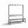 omkleedbank,HxLxD 1710x1500x407mm,HPL zilvergrijs,frame staal RAL7021