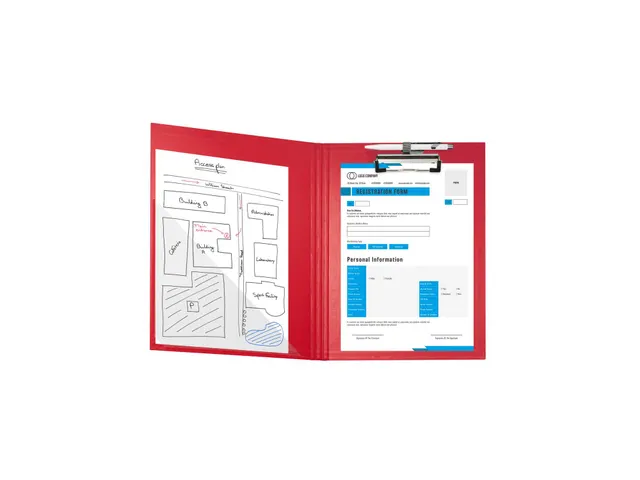 Klemplaat/klep gecoa t papier A4 rood