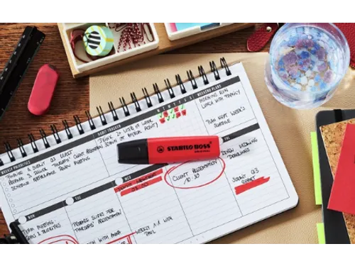 Markeerstift STABILO Boss 70/48 echt rood blister 1 stuk