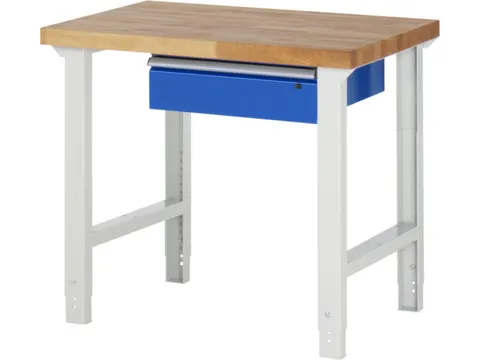 werkbank,HxBxD 790-1140x1000x700mm,beukblad,draagverm. 750kg,4voeten