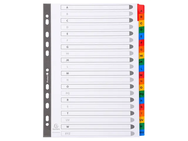 Intercalaires Imprimés Alphabétiques Carte Blanche 160g - 20 Positio