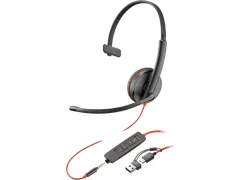 Poly Blackwire 3215 Monaural USB-C Headset + 3,5 mm plug + USB-C/A ada