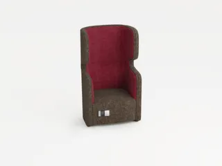 Fauteuil 1-Zits Geluidabsorberend Stof Bruingrijs/rood 1330x860x760mm - 1
