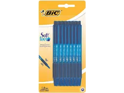 Balpen Bic soft feel clic Grip blauw medium blister à 15 stuks