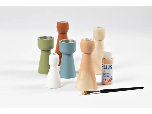 Kandelaar Creativ Company hout conisch 14.5cm