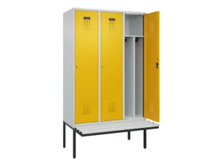locker met bank,voor scheiding van kleding,HxBxD 2120x1200x815mm,3vak - 1