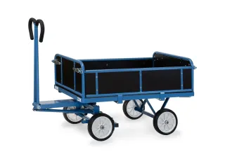 Handtrekwagens 6453v 700kg 1200x800mm Houten Wanden Massief Rubber - 1