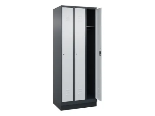 locker,HxBxD 1950x750x500mm,3vak,vak B 250mm,cil.-slot,sokkel