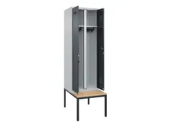 locker met bank,voor scheiding van kleding,HxBxD 2120x600x815mm,2vak