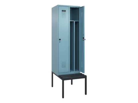 locker met bank,voor scheiding van kleding,HxBxD 2120x600x815mm,2vak