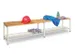banc-patère,LxP 2000x370mm,barrettes en bois hêtre,piètement RAL901