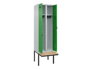 locker met bank,voor scheiding van kleding,HxBxD 2120x600x815mm,2vak - 1