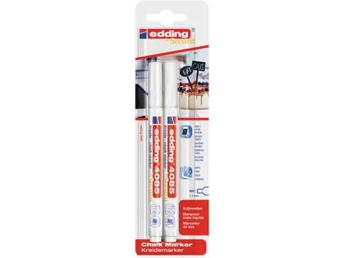 Krijtmarker e-4085 ronde punt van 1 - 2 mm 2 stuks