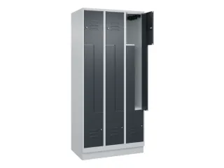 Z-garderobekast,HxBxD 1950x900x500mm,vak B 150/300mm,cil.-slot,sokkel - 2