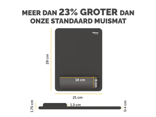 Muismat met polssteun Fellowes Breyta XL zwart 21x28cm