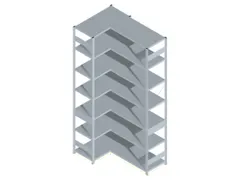 Hoekstelling Hxbxd 3000x1060/1515x535mm Veldlast 900kg 2x7legborden