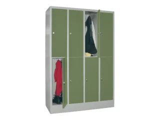 lockerkast,HxBxD 1850x1200x500mm,4x2vakken,RAL7035,front RAL6011 - 2