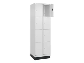 lockerkast,HxBxD 1950x600x500mm,2x4vakken,vak B 300mm,cil.-slot,sokkel - 1