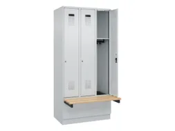 locker met bank,HxBxD 1950x900x815mm,3vak,vak B 300mm,cilinderslot