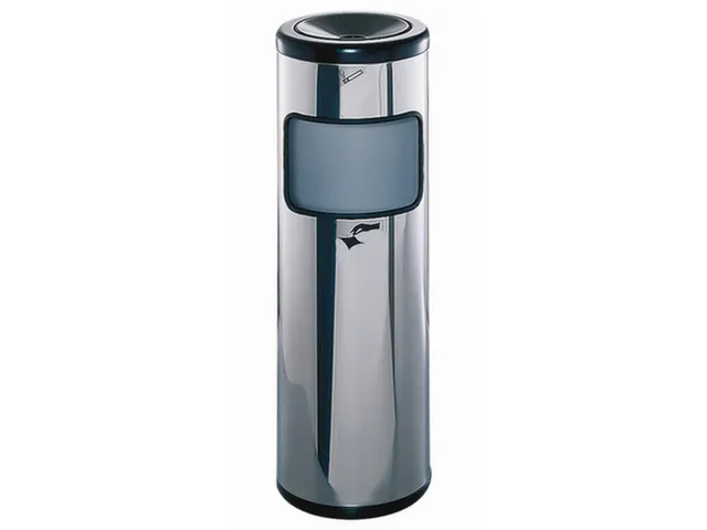 RVS combi-asbak,HxØ 800x305mm,afvalbak inhoud 34l,romp gepolijst