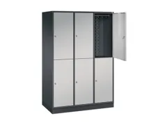 Dubbeldekse garderobekast,HxBxD 1950x1220x600mm,3x2vak.,vak B 360mm