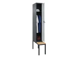 locker met bank,HxBxD 2120x300x815mm,1vak,vak B 300mm,draaigrendel