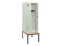 locker met bank,HxBxD 1950x600x815mm,2vak,vak B 300mm,cilinderslot