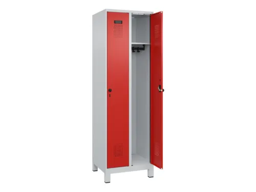 locker,HxBxD 1950x600x500mm,2vak,vak B 300mm,draaigrendel,voeten