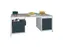 bureau pour atelier HxlxP 720x1700x800mm RAL7035 face avant RAL7016