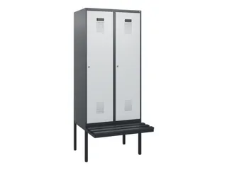 locker met bank,HxBxD 1950x800x815mm,2vak,vak B 400mm,cilinderslot - 2
