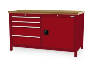 werkbank,HxBxD 860x1500x750mm,onderstel RAL3003,fronten RAL3003 - 2