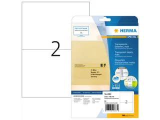 HERMA 4683 Transparante folie-etiketten Mat A4 210x148mm 50 stuks - 1
