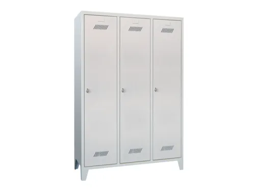 locker,RAL 7035,HxBxD 1850x1200x500mm,3vak,vak B 400mm,draaigrendel