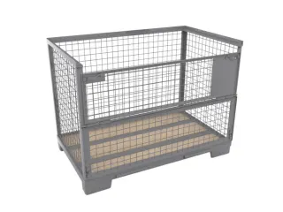 Gaasboxpallet,HxLxB 970x1200x800mm,draagverm. 1500kg,wanden doorbroken - 1