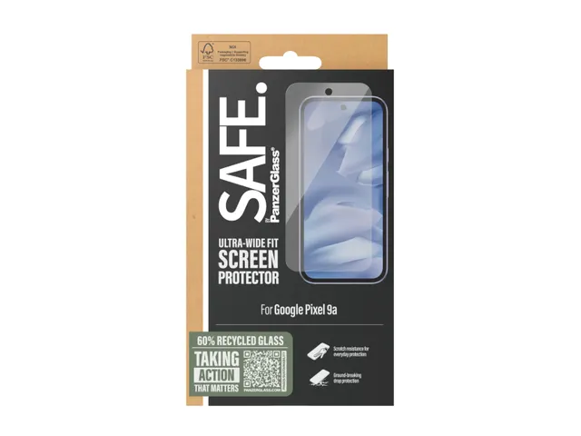 PanzerGlass SAFE. by Screen Protector Google Pixel 9a | Ultra-Wide