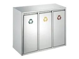 Recycling Afvalbak 3x 8 Liter Mat Rvs