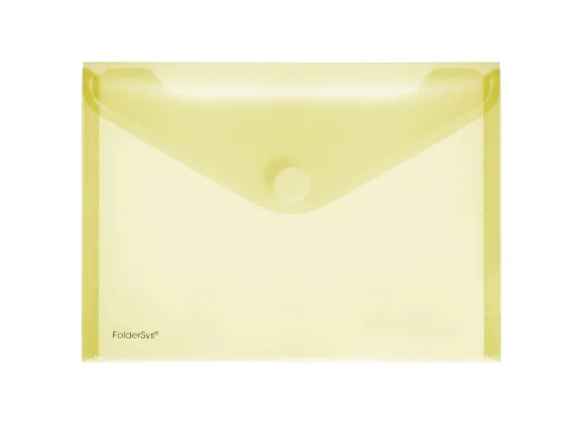 Enveloptas Foldersys A5 dwars PP transp geel A5 Velcro Envelop Geel