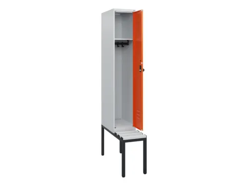 locker met bank,HxBxD 1950x300x815mm,1vak,vak B 300mm,draaigrendel