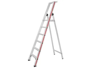 trapladder,eenzijdig,6treden,stand H 1,4m,balk L 2,2m,aluminium - 2