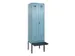 locker met bank,voor scheiding van kleding,HxBxD 2120x600x815mm,2vak
