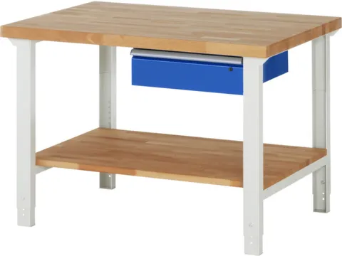 werkbank,HxBxD 790-1140x1250x900mm,beukblad,draagverm. 750kg,4voeten