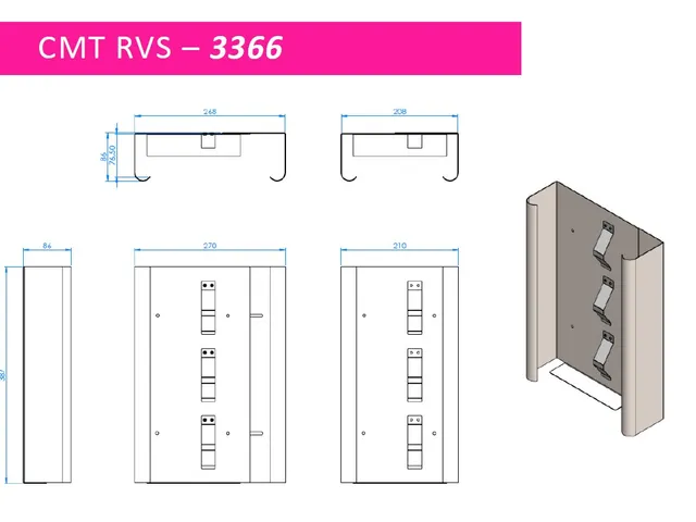 CMT Swoosh handschoendispenser Trio in breedte verstelbaar RVS