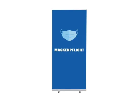 Roll-Banner Budget 85 Complete Set Mondkapje Verplicht Blauw Duits