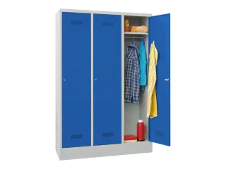 lockerkast,HxBxD 1850x1200x500mm,3vak,RAL7035,front RAL5010 - 2